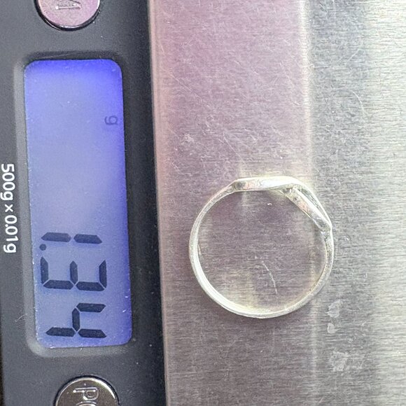 VTG Solid Sterling Silver 925 Infinity Open Design Band Ring Size 6.75 - Picture 6 of 7